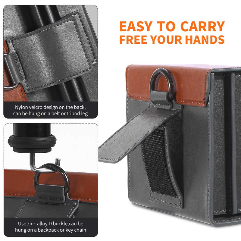 K&F Concept Lens Filter Case, Leather Carrying Filters Bag Pouch For Square ND CPL etc Filters up to 100x100mm
