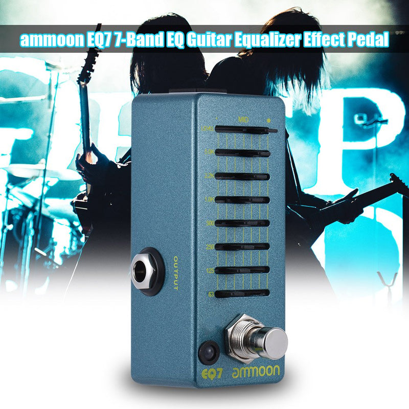 ammoon EQ Equalizer Guitar Effect Pedal 7-Band EQ Aluminum Alloy Body with True Bypass (EQ7) 1