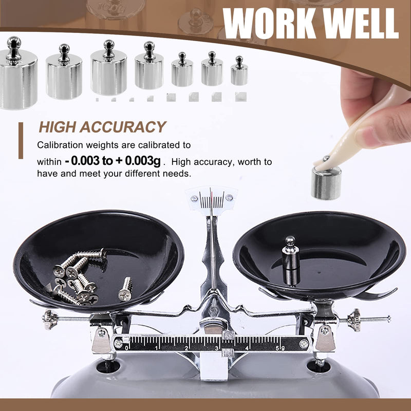 [AUSTRALIA] - Wokape 16Pcs 10 Sizes 10g 20g 50g 100g 200g Precision Steel Scale Calibration Weight Kit Test Weights Kits with Tweezers and Chip Calibration Weights for Digital Balance Scale Laboratory 500g + Chip Calibration Weights Kit 