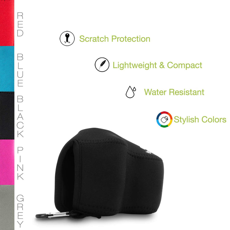 MegaGear Ultra Light Neoprene Camera Case Compatible with Canon EOS M50 Mark II (15-45mm), M50, M5 (15-45mm) Black