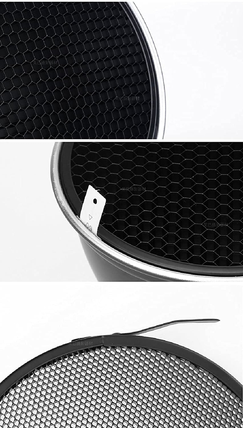 [AUSTRALIA] - YouTin Standard Reflector 7inches/18cm Soft Diffuser with 20°40°60°Honeycomb Grid for Bowen Mount Studio Flash Light and LED Video Light 