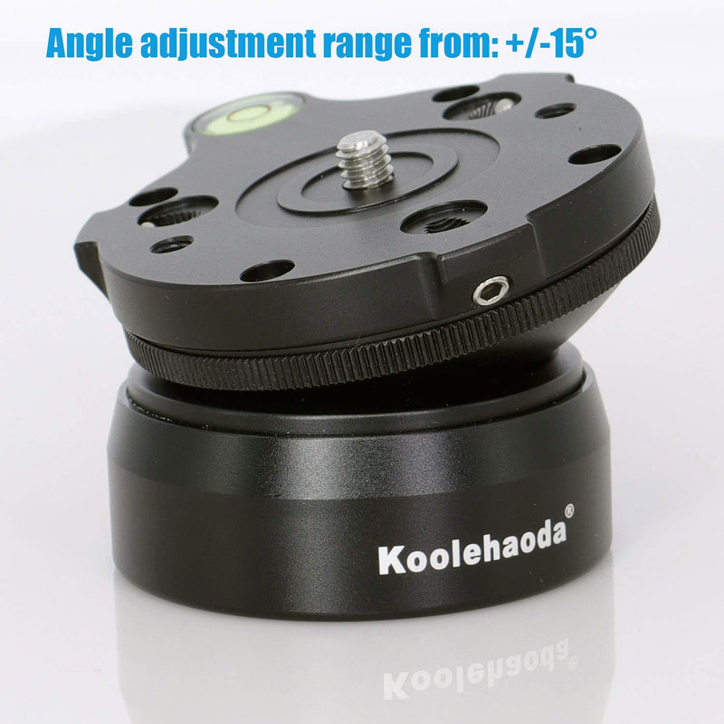 koolehaoda Tripod Leveling Base Aluminum Alloy Leveler Adjusting Plate with 1/4" Thread,Bubble Level KQ-60A