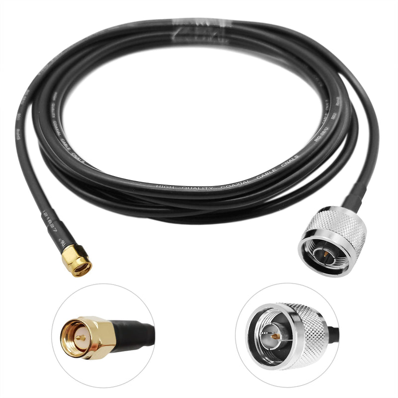 1090MHz 978MHz Dual Band ADS-B Antenna N-Type Female Outdoor 5dBi Fiberglass Antenna + 10ft N-Male to SMA-Male Extension Cable Antenna&10ft-Cable