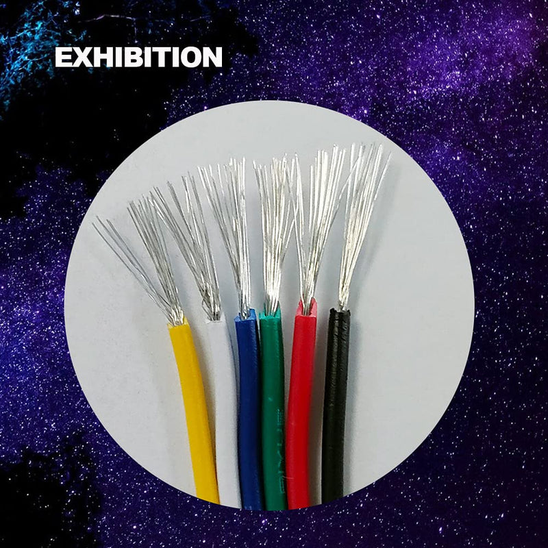 CARLITS 22AWG 6pin 65.6FT 20m Extension Cable Wire Line Stranded Tinned Copper for 6 Colors RGBCCT LED Strip Lights 3528 5050