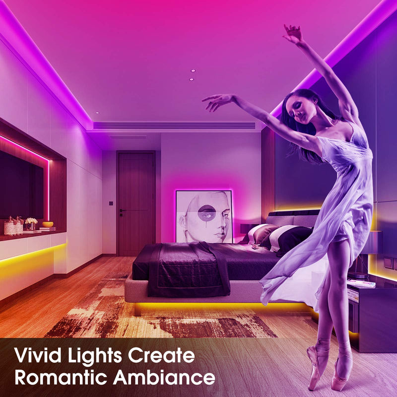 BZLISTAVO RGB Led Strip Lights 1 ROLL 65.6 FT, Ultra Long Strip Lights with Triple Control & Color Changing for Bedroom Living Room Party