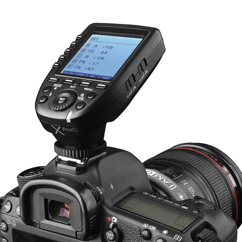 [AUSTRALIA] - Godox Xpro-C E-TTL High Speed Sync 1/8000s 2.4G Wireless X System Flash Trigger Transmitter Compatible for Canon Cameras, 11 Customizable, 5 Group 4 Function Buttons Offer Convenient Manipulation 