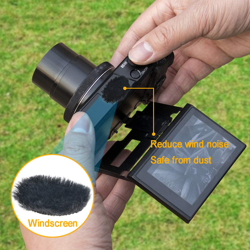 SUNMON Camera Mic Windscreen, Furry Wind Muff Wind Cover for DSLRs Mic Outdoor Windshield (8 Pack) Camera Windscreen 2.4 CM