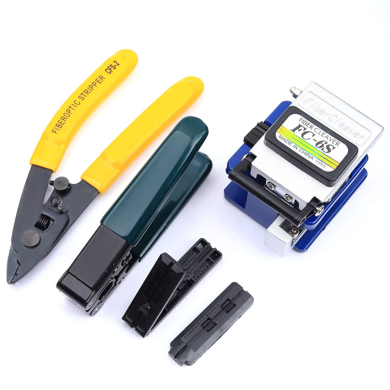 Optical Fiber Tool Kit Cold Connection tool Optical Fiber Stripping Cleaver for SUMITOMO with 36000 Cleaves and Fiber Optic Drop Cable Fiber Stripper CFS-2 Double Port Hole