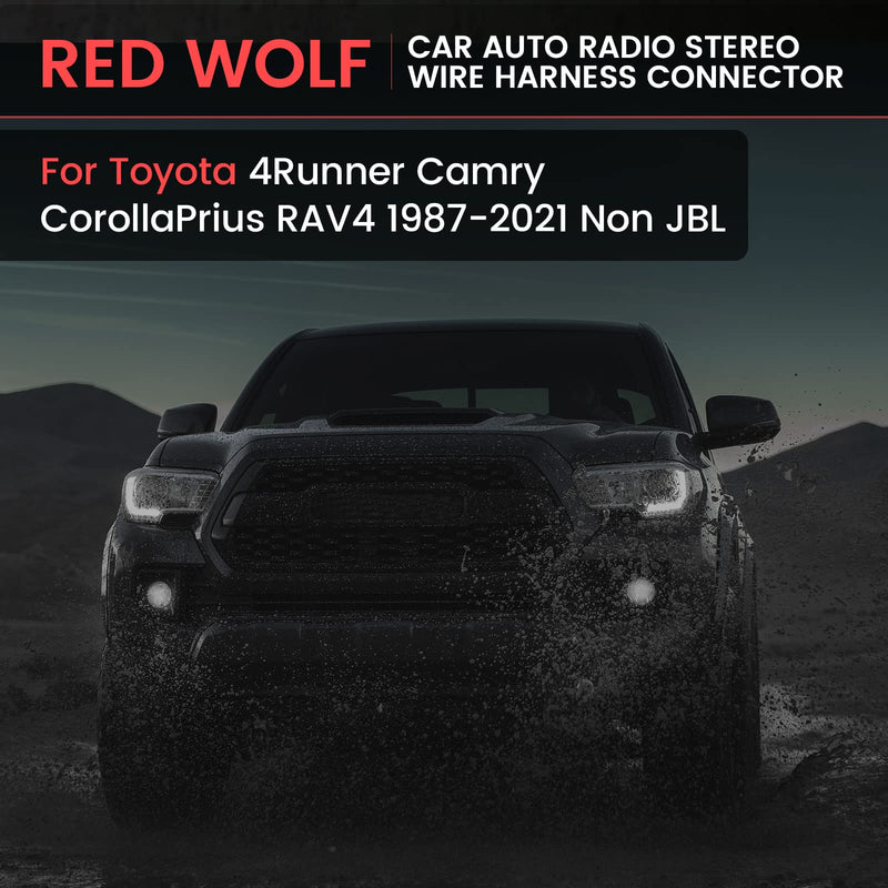 RED WOLF Radio Wiring Harness Connector Select for Toyota 4Runner Camry Corolla Prius RAV4 1987-2019 Mount Aftermarket Car Stereo Wire Cable Plug General