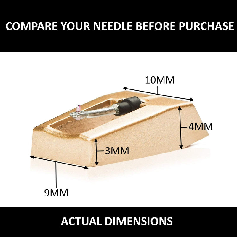 [AUSTRALIA] - 2 -Pack Record Player Needle Replacement w/ Diamond Tip - Compatible with Crosley, Jensen, Pyle, Detrola & More - Superior Sound - Protect Your Vinyl - 3000Hrs of Playback – Quick Install 