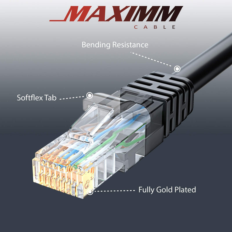 Maximm Cat 6 Ethernet Cable 3 Ft, 100% Pure Copper, Cat6 Cable (5 Pack) LAN Cable, Internet Cable and Network Cable - UTP (Multicolor) 3 Feet Multicolor