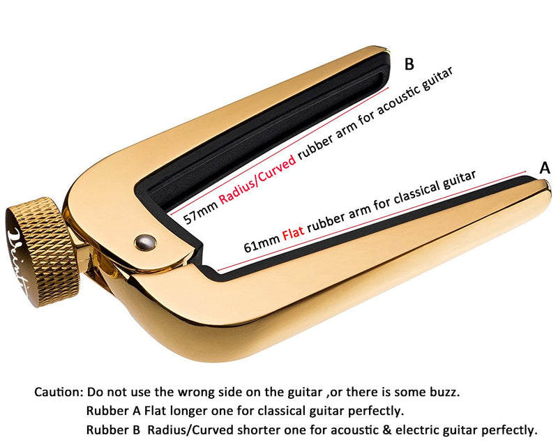 [AUSTRALIA] - WINGO Wide Guitar Capo Fit for 6 and 12 String Folk Acoustic Classical Electric Guitar,Bass,Mandolin,Banjos,Ukulele All Types String Instrument, Gold 