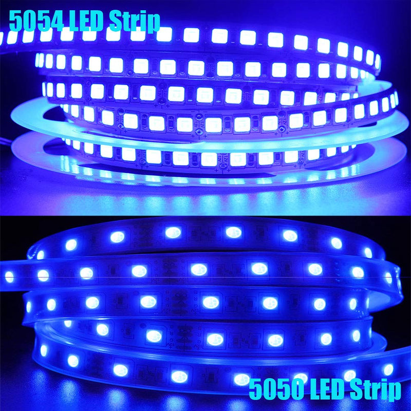 XUNATA 16.4ft LED Flexible Light Strip, 600 Units SMD 5054 LEDs(5050 Upgraded), 12V DC Non-Waterproof Light Strips, LED Ribbon, DIY Christmas Home Kitchen Indoor Party Decoration (Blue) Non-waterproof 16.4ft/5m Blue