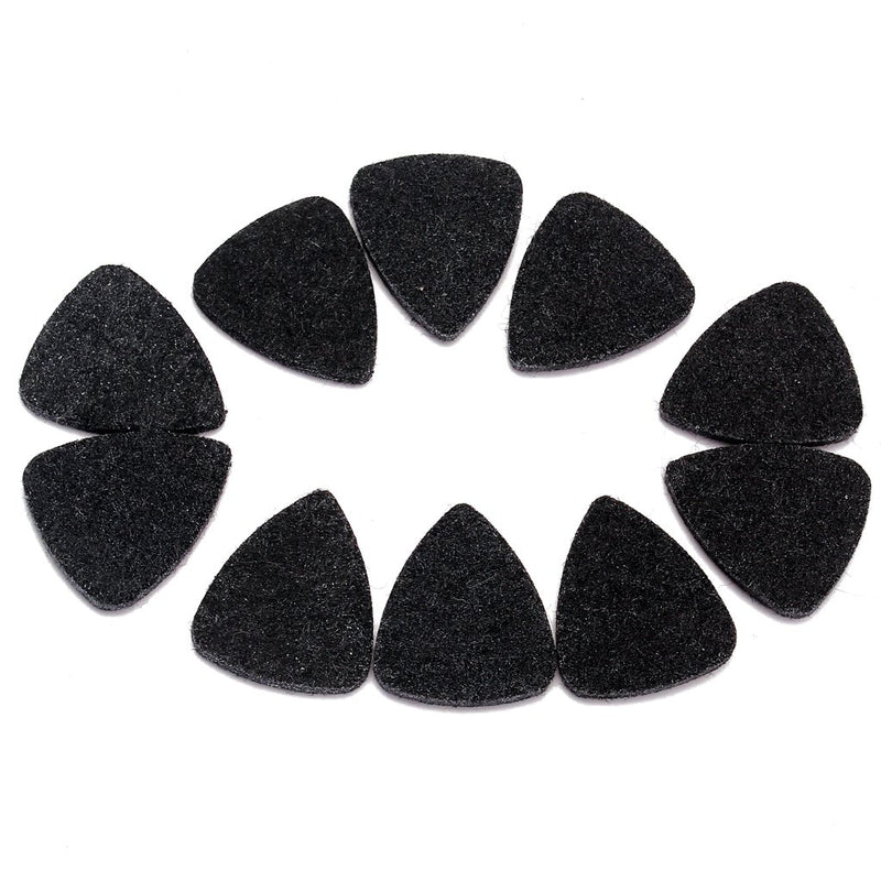 Alnicov Guitar Picks Wool Guitar Plectrums,Wool Felt Guitar Picks for Guitar Ukulele 10Pcs(black)