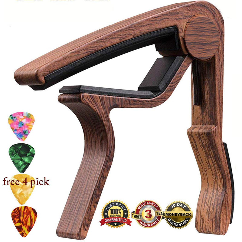 Guitar Capo,2 Pack Capo Black and Rosewood Capo Guitar Clamp Guitar Kapo for Acoustic and Electric Guitar