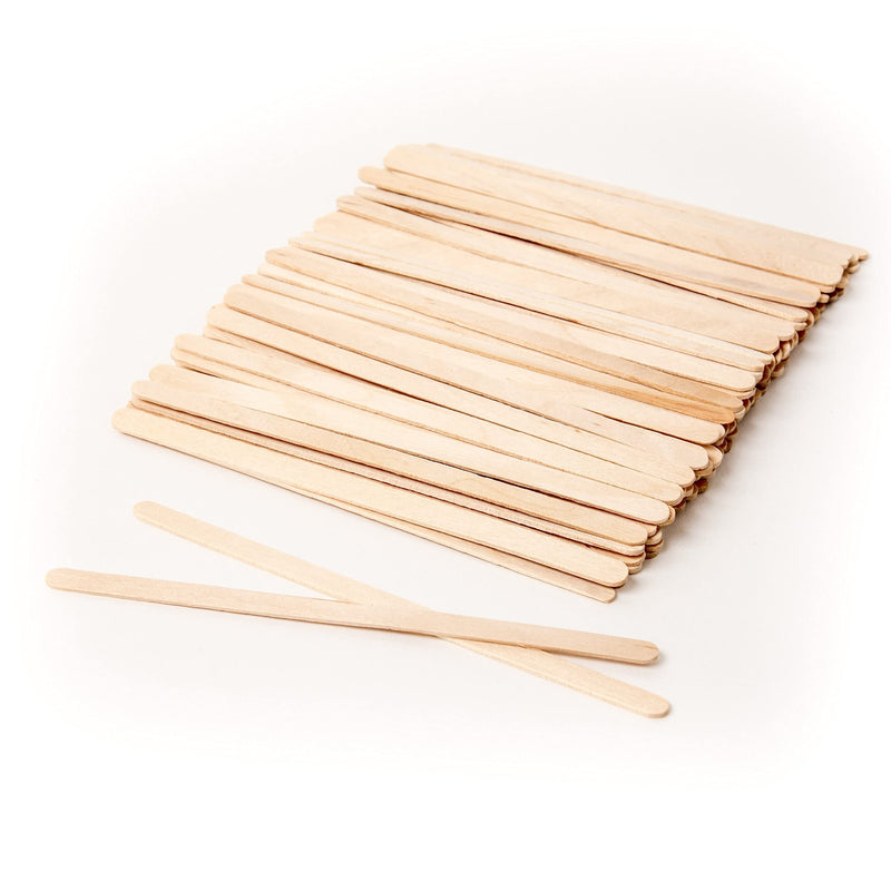 JJ Autumn Premium Quality Wood Applicators Sticks for Wax Hair Removal - Natural Birch Wooden Spatulas for Hard and Soft Wax Application (Small) 100 Count (Pack of 1)