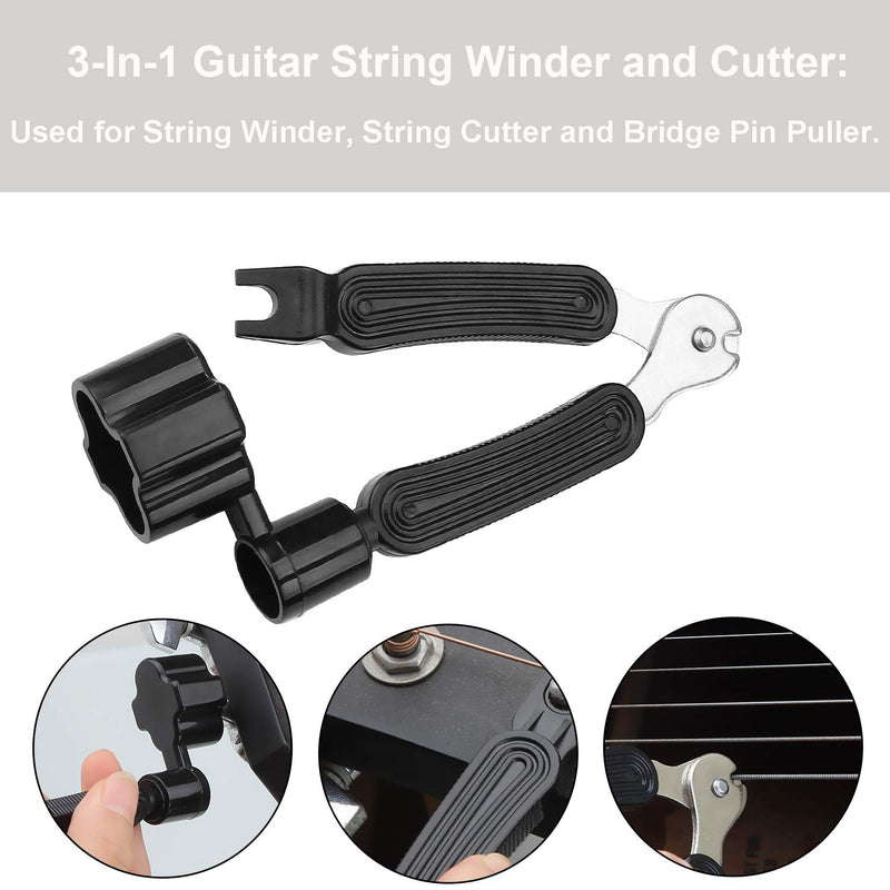 6 Pieces Guitar Lock Tuners (3L+3R Handed) Guitar String Tuning Pegs Machine Head Tuners for Electric or Acoustic Guitar, Chrome