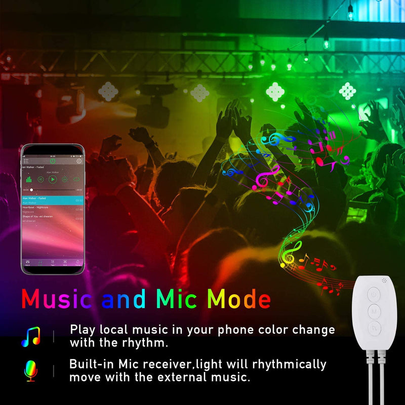 [AUSTRALIA] - 65.6FT LED Strip Lights, Homiar Smart 5050 RGB Light Strips, 360LEDs Color Changing Tape Lights, Music Sync Rope Lights Kit with 40 Keys IR Remote Control for Party Home Holiday Decoration - 4 Pack 