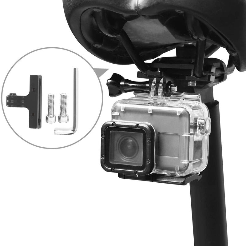 D&F 2Pcs Bicycle Saddle Rail Mount CNC Alloy Bike Camera Mount for All GoPro Hero SJCAM YI Campark Crosstour and Other Action Camera