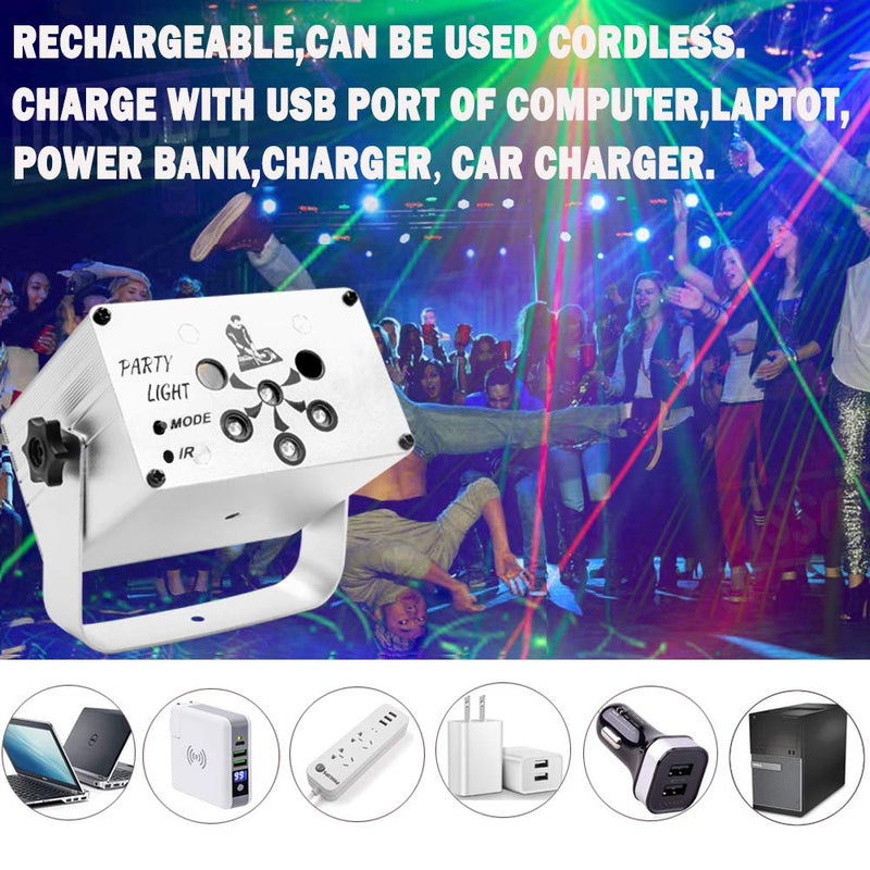 Dj Disco Lights, USB Party Stage Lights, 120 LED Patterns Sound Activated and Strobe Effects with Remote Control for kids Birthday, Family Gathering, Karaoke, Christmas, Wedding