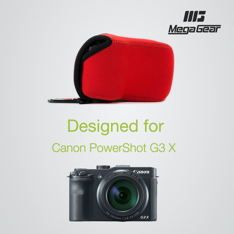 MegaGear Ultra Light Neoprene Camera Case Compatible with Canon PowerShot G3 X Red
