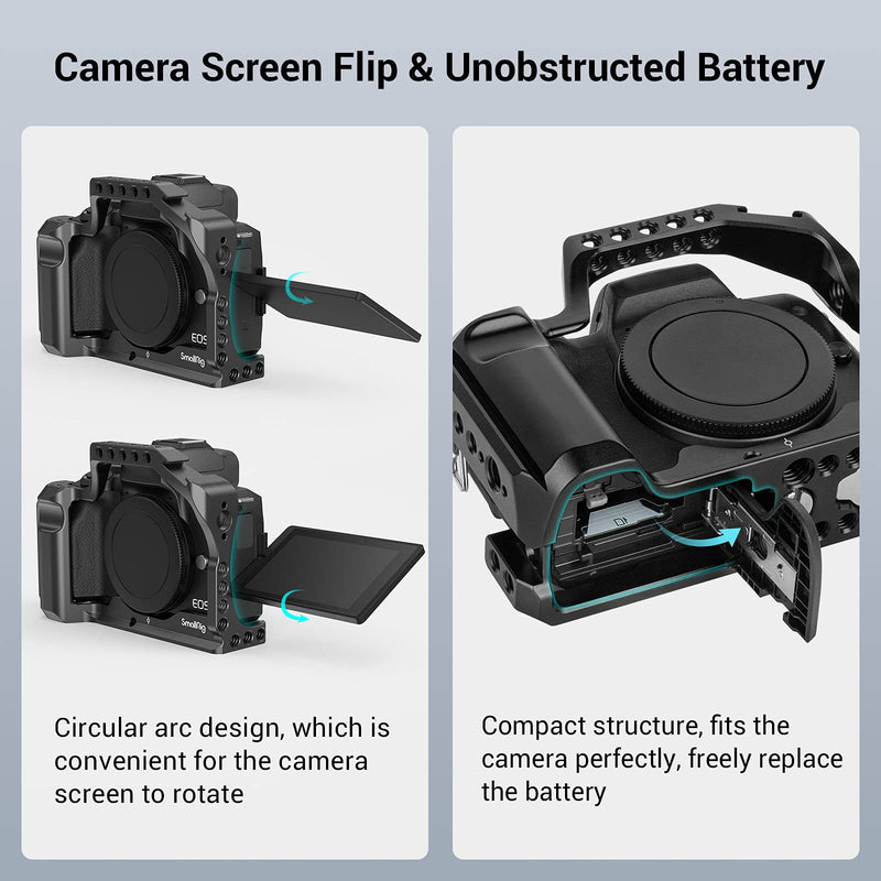 SmallRig M50 /M50 II /M5 Cage (Upgraded) , Aluminum Alloy Video Film Movie Making Rig with Integrated Grip and NATO Rail for Canon M50 /M50 II /M5 2168C M50 and m5 cage