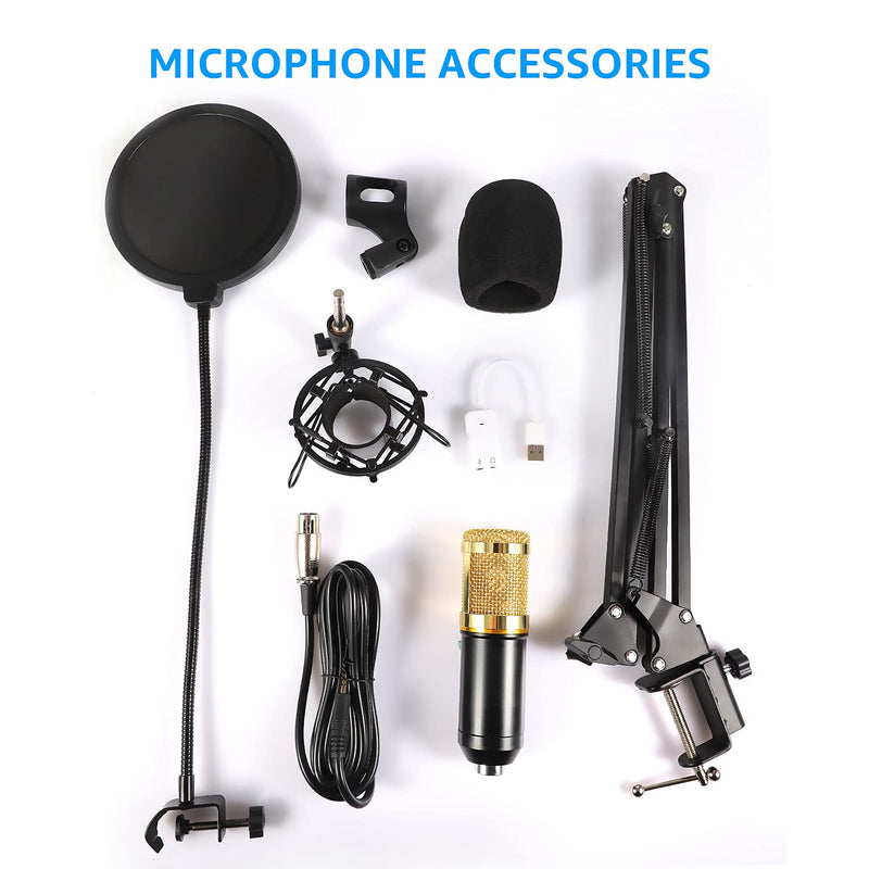 PC Microphone Kit 192kHz/24bit, MAYOGA Professional Condenser Podcast Streaming Cardioid Mic Kit with Boom Arm Shock Mount Pop Filter, Plug & Play for YouTube/Gaming/Recording(XLR MIC) XLR MIC
