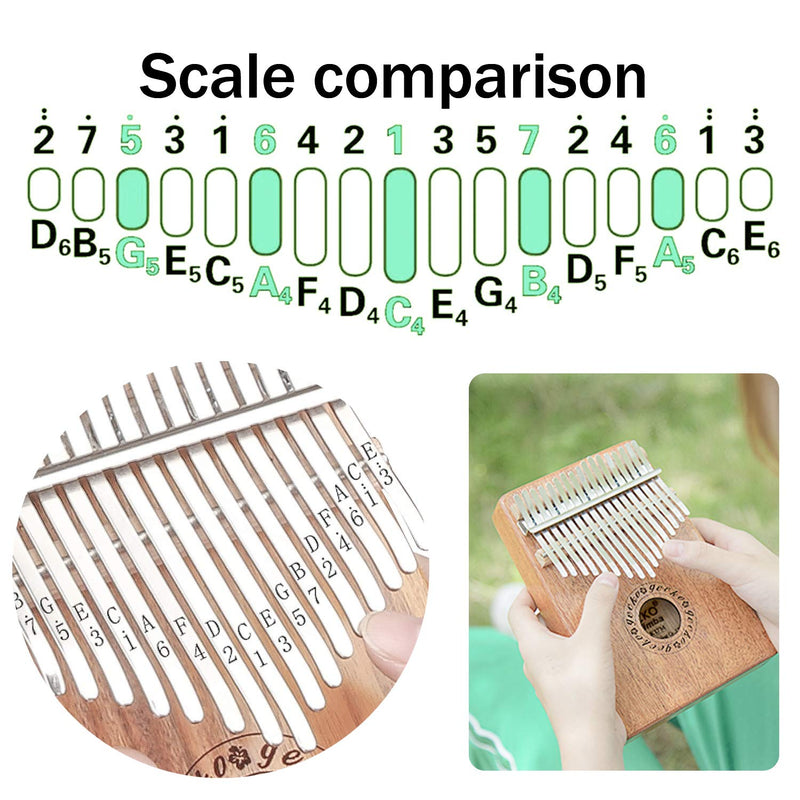 Kalimba Thumb Piano 17 Key Pocket Piano Portable Piano Mbira Sanza African Finger Piano with Kalimba Thumb Protector Hammer for Beginners Kids Adult Present Musical Toy Giftfor Kids