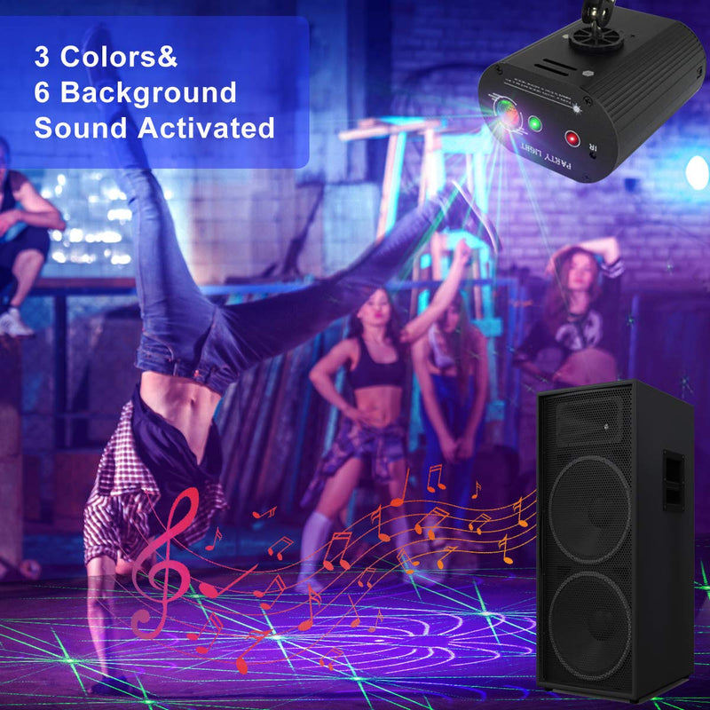 AZIMOM LED Party light DJ Disco Stage Sound Activated Strobe light 36 Patterns 3Lens led Projector for Party Christmas Halloween Birthday Wedding Karaoke KTV Club Indoor Decoration