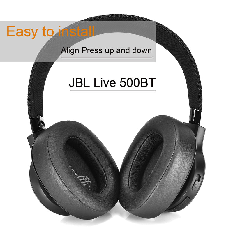 [AUSTRALIA] - Live 500 BT Earpads – defean Ear Cushion Replacement Cover Foam Ear Pads Compatible with JBL Live 500BT Wireless Over-Ear Headphones，Ear Pads with Softer Leather, Noise Isolation Foam (Black) Black 