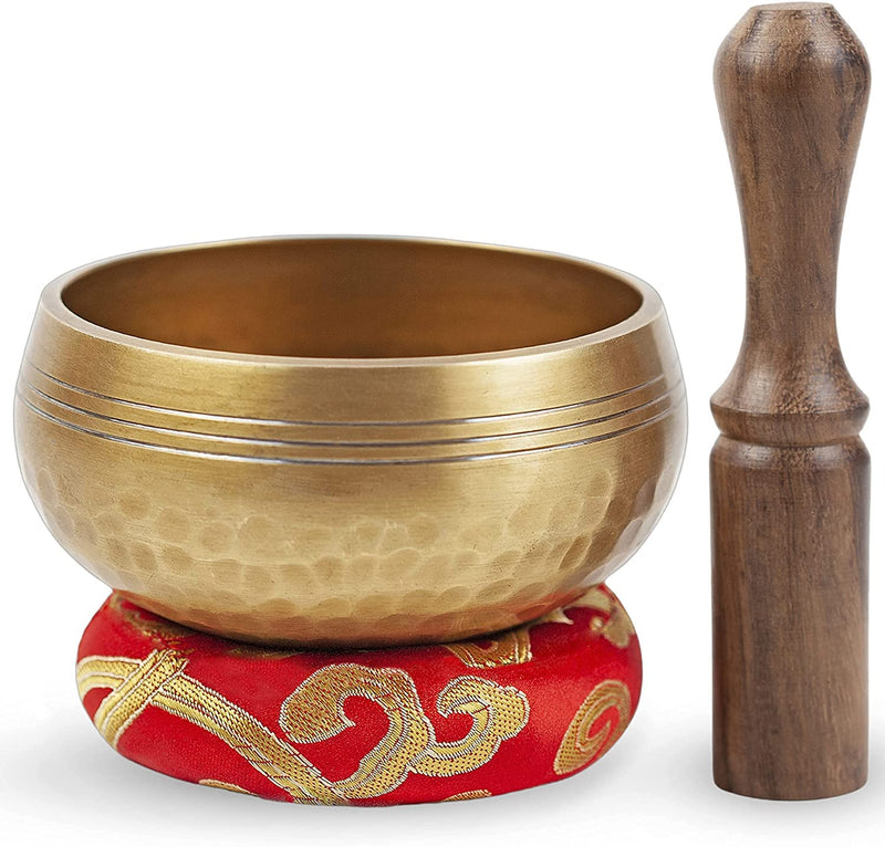Tibetan Singing Bowl Set - Easy To Play for Beginners - Authentic Handcrafted Mindfulness Meditation Holistic Sound 7 Chakra Healing Gift by Himalayan Bazaar (3") 3"