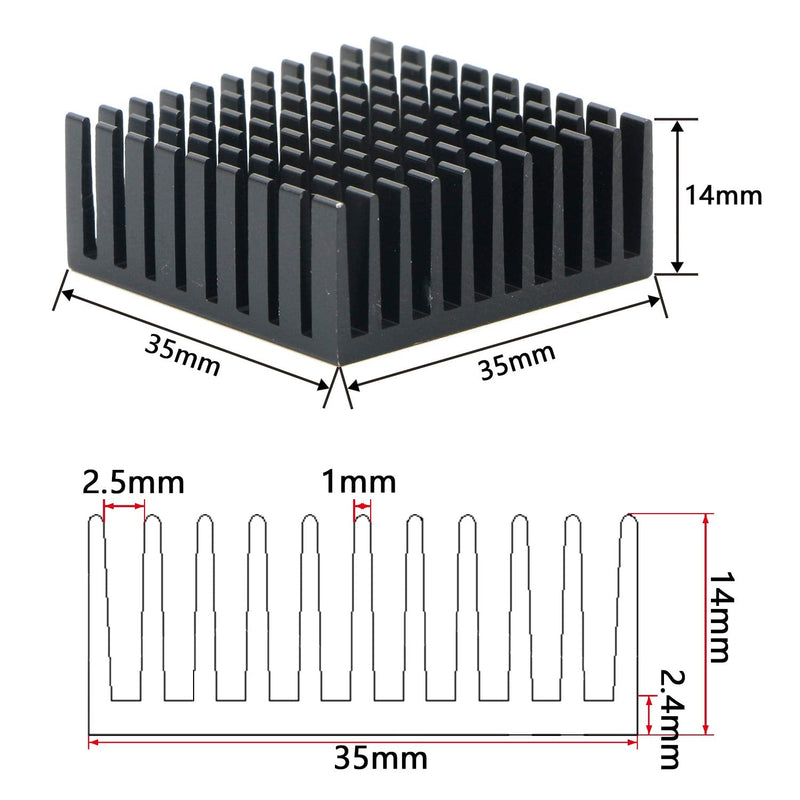 [AUSTRALIA] - JIUWU Small Black Aluminum Heatsink Cooling Fin Module Radiator Cooler for Amplifier Transistor Semiconductor Devices 10 Pack 