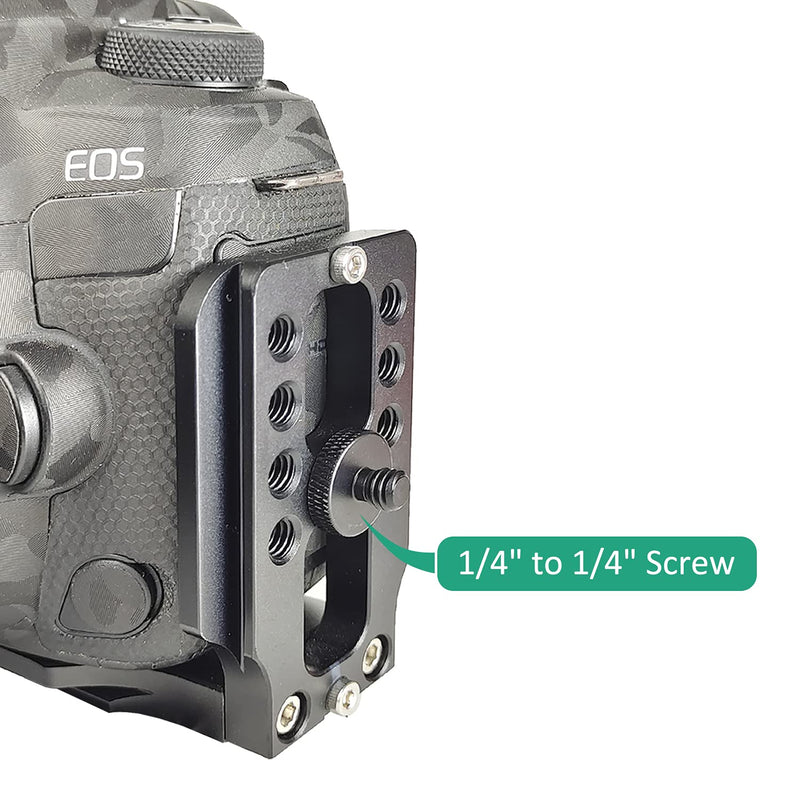 1/4 to 1/4 Screw Threaded Adapter for Mic Stand Camera Tripod Mic Mount Light Stand DSLR Camera Shoulder Mount Camera Cage, 6 Pcs by Rigych (Black) Common