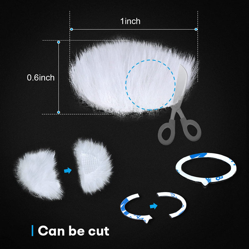 YOUSHARES Camera Wind Muff, Mic Windscreen Compatible with Camera DSLR, G7X2 Built-in Microphone with 16 Stickies and 8 Fur Covers(White)