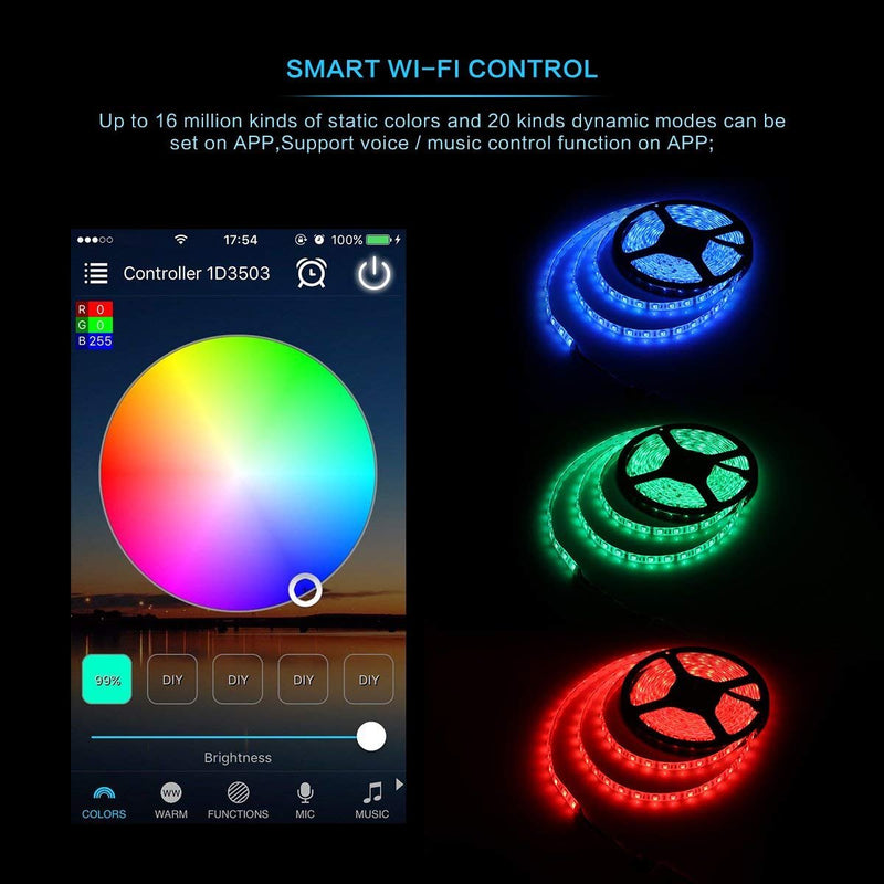 [AUSTRALIA] - iNextStation WiFi Wireless LED Smart Controller Compatible with Alexa Google Home,Working with Android,iOS System, RGB LED Strip Lights DC 12V 24V(No Power Adapter Included) 1-port 