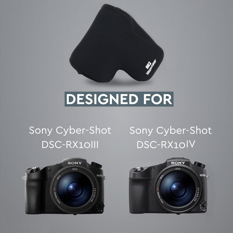 [AUSTRALIA] - MegaGear Ultra Light Neoprene Camera Case Compatible with Sony Cyber-Shot DSC-RX10 IV, DSC-RX10 III Black 