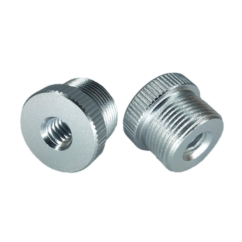 5/8''-27 Male to 1/4''-20 Female Mic Screw Adapter for use with mic Stands with 1/4''-20 Threads (Silver) Silver