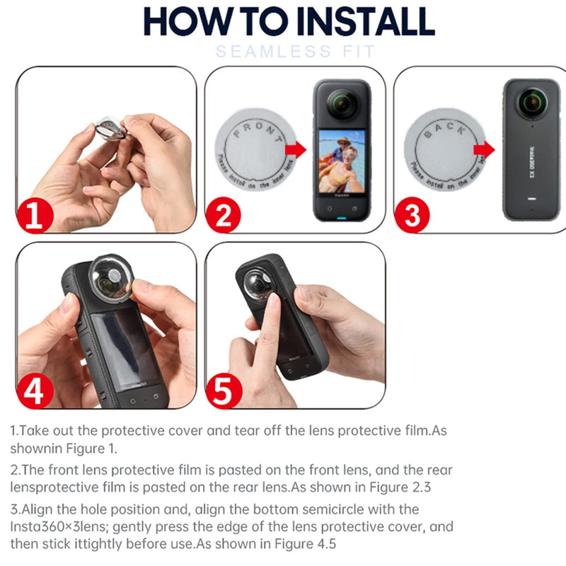 [AUSTRALIA] - LICHIFIT Panoramic Lens Protector Cover Adhesive Lens Cap for Insta360 X3 Camera Sticky Lens Guards Accessories 