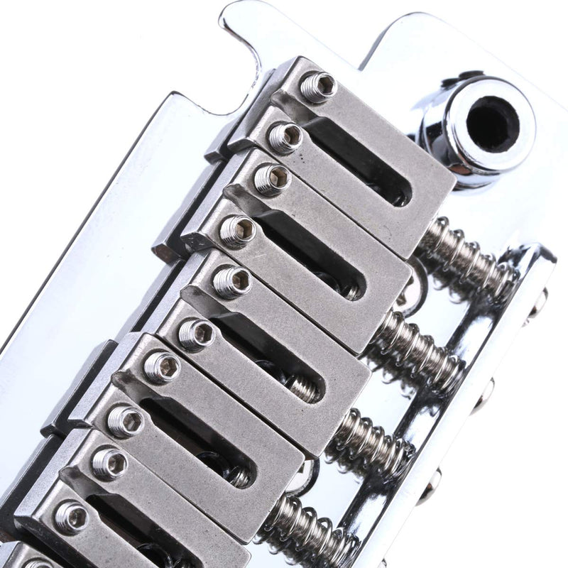 Musiclily Pro 52.5mm Steel Saddles Full Block 2-Stud Style Guitar Tremolo Bridge for American Strat, Chrome