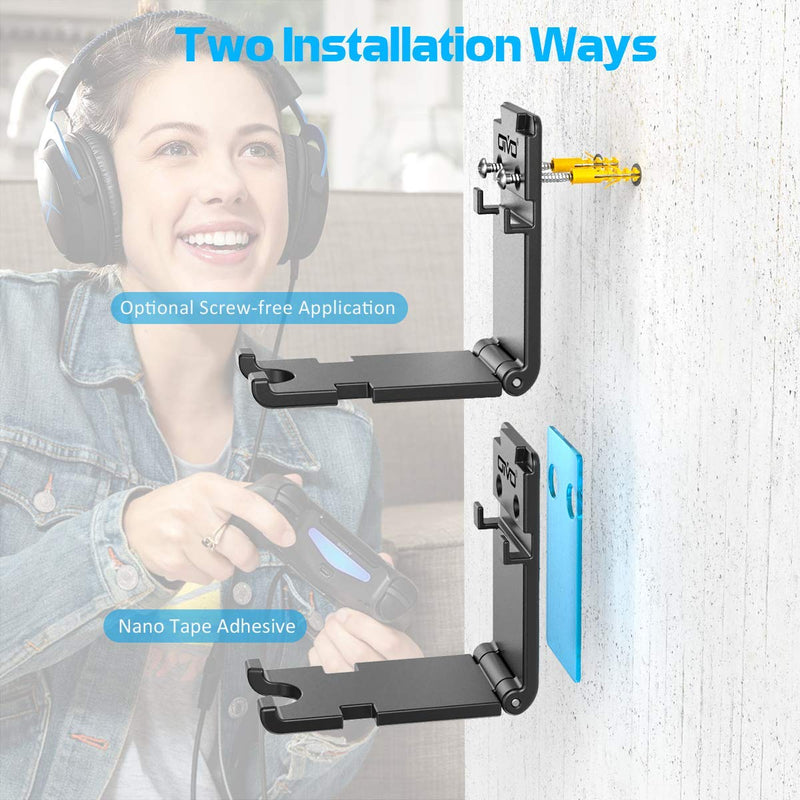 Headphones Universal Wall Mount, Hanger Holder, OIVO Upgraded with Cable Slot & Rotable Design- 1 Pack