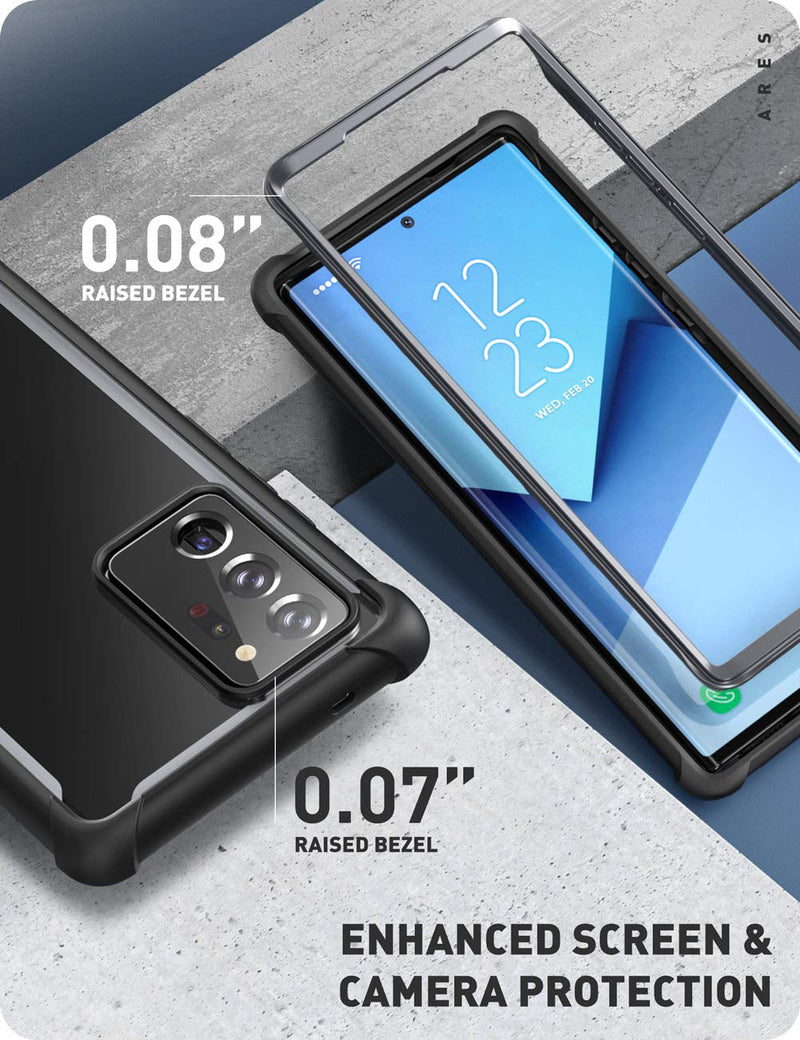 i-Blason Ares Designed for Samsung Galaxy Note 20 Ultra Case, Dual Layer Rugged Clear Case Without Screen Protector (Black) Black