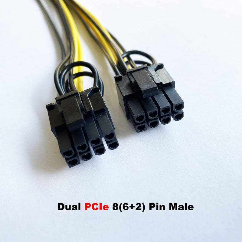 [AUSTRALIA] - Amangny PCIe 8 Pin Female to Dual 8 Pin (6+2) Male PCI Express Adapter Power Cable PCIE Y - Splitter Cable 12.5 Inches (6 Pack) 6 Pack 