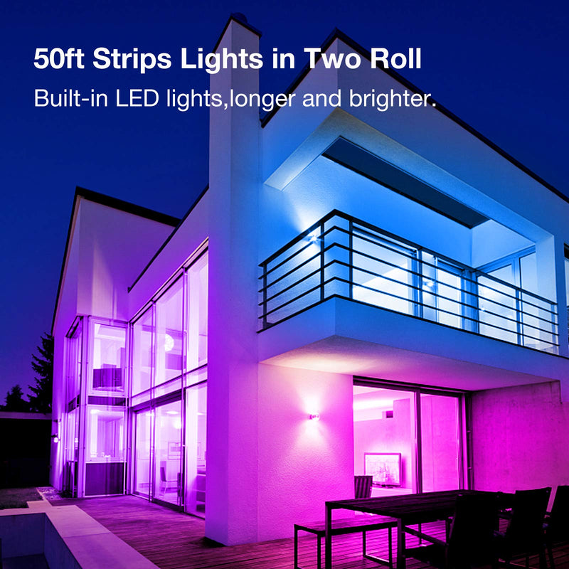 [AUSTRALIA] - Volivo Led Strip Lights for Bedroom 50ft, Flexible RGB Led Lights for Bedroom Color Changing Led Rope Lights Strip with Remote 