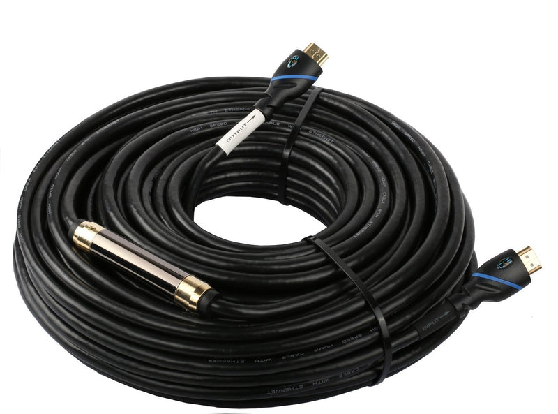[AUSTRALIA] - 75ft (22.8M) High Speed HDMI Cable Male to Male with Ethernet Black (75 Feet/22.8 Meters) Built-in Signal Booster, Supports 4K 30Hz, 3D, 1080p and Audio Return CNE570709 75ft 1 Pack HDMI Male-Male 