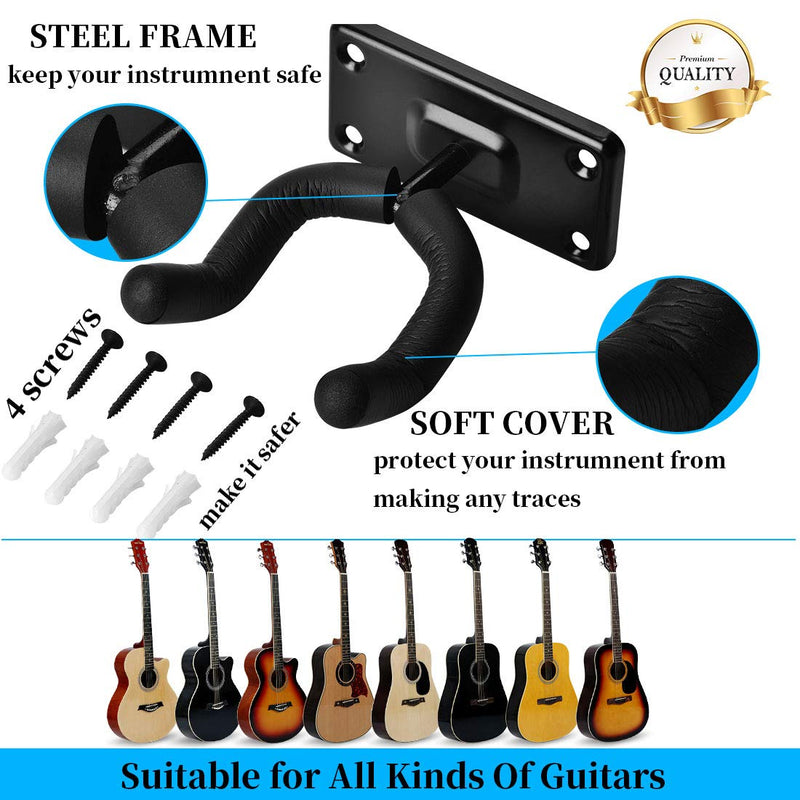 MOREYES Guitar Hanger Wall Mount for Acoustic Guitar,Classical Guitiar,Bass,Electric Guitar hanger 2