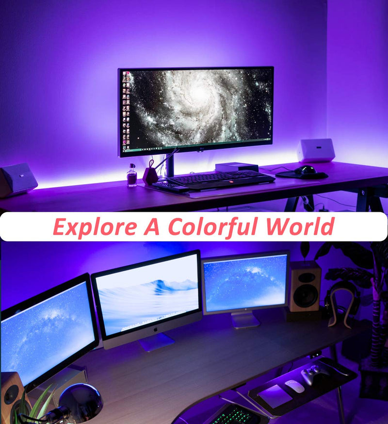 [AUSTRALIA] - TV LED Backlights, FOF 9.84ft RGB LED Strip Lights with 17 Keys RF Remote for 42-70 inch TV, 22 Dynamic Modes TV Ambient Bias Lighting for Party, Room, Bedroom, PC, Lapto, Desk, Gaming, USB Powered 