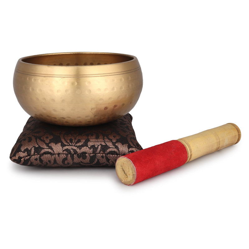 Zap Impex Beautiful New Hand Hammered Brass Singing Bowl Tibetan Meditation Yoga Singing Bowl 4 Inch