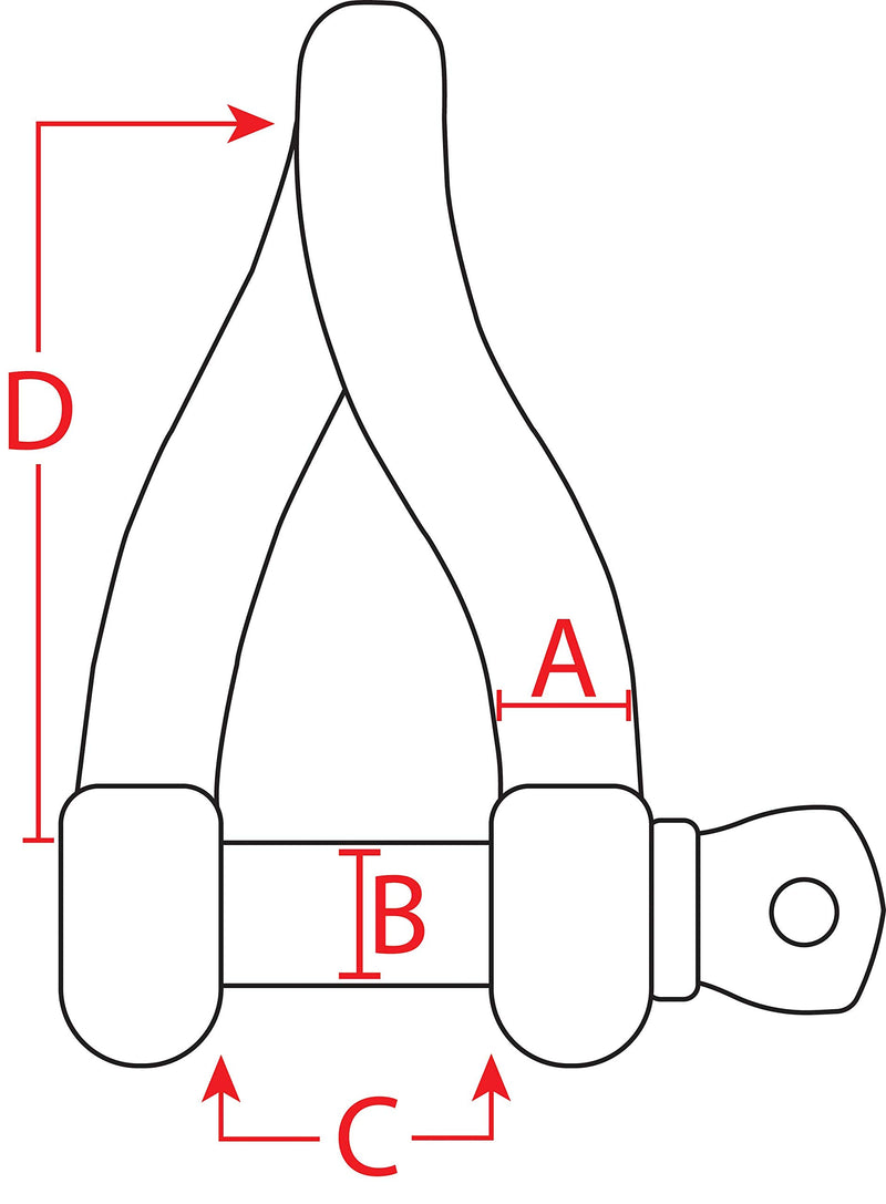 Extreme Max 3006.8213.2 BoatTector Stainless Steel Twist Shackle - 1/4", 2-Pack, Silver 1/4"