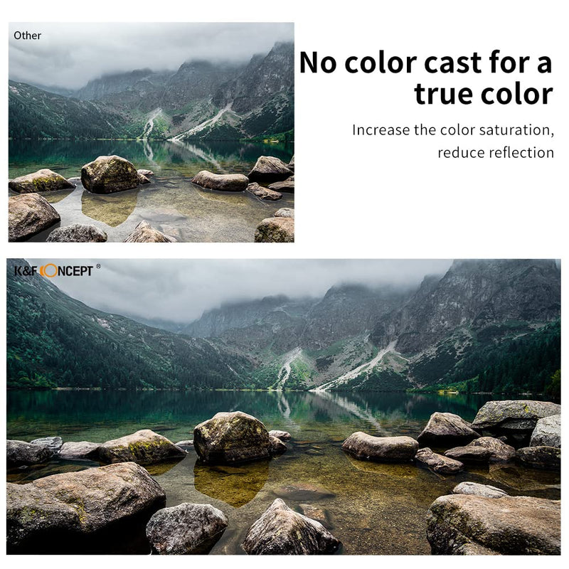 67mm Circular Polarizers Filter, K&F Concept Waterproof Circular Polarizing Filter with 24 Multi-Layer Coatings CPL Filter for 67mm Camera Lens