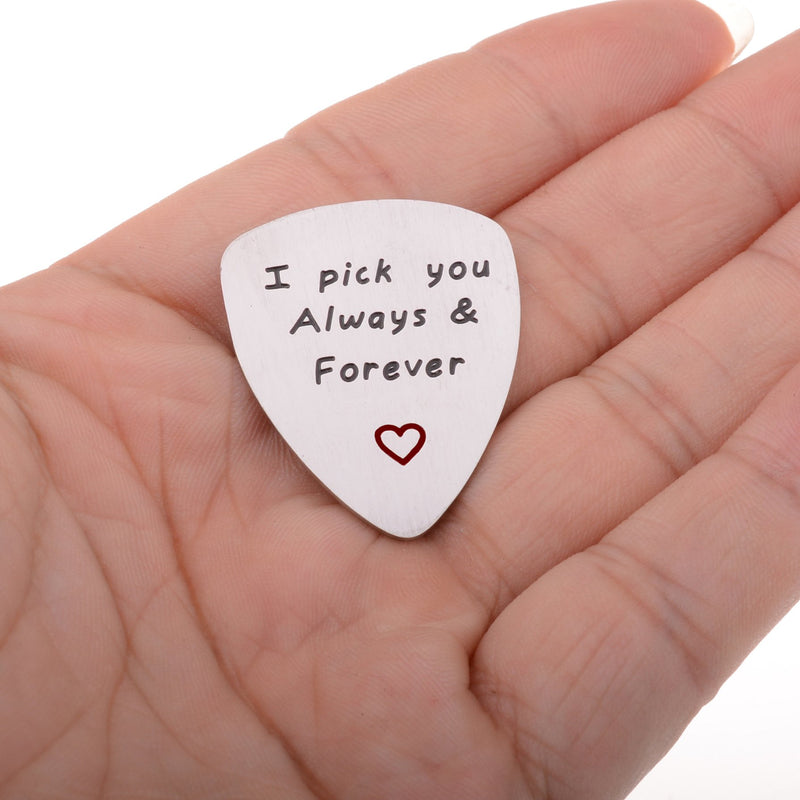 I Love You Always And Forever Guitar Pick, Musical Gift, Anniversary Date, Valentine's Day, Gift for Men